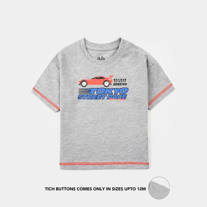 Infant Boys Jersey/Terry T-Shirt (Tokyo) – Grey