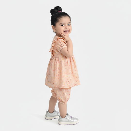 Infant Girls Poly Crinkle 2 Pc Suit - Multi