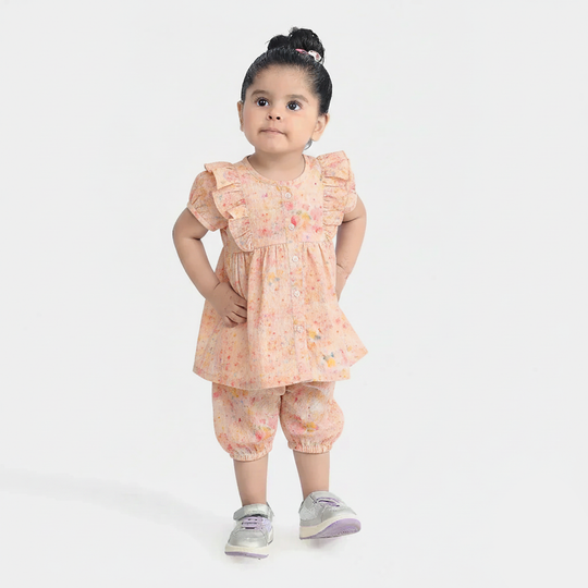 Infant Girls Poly Crinkle 2 Pc Suit - Multi