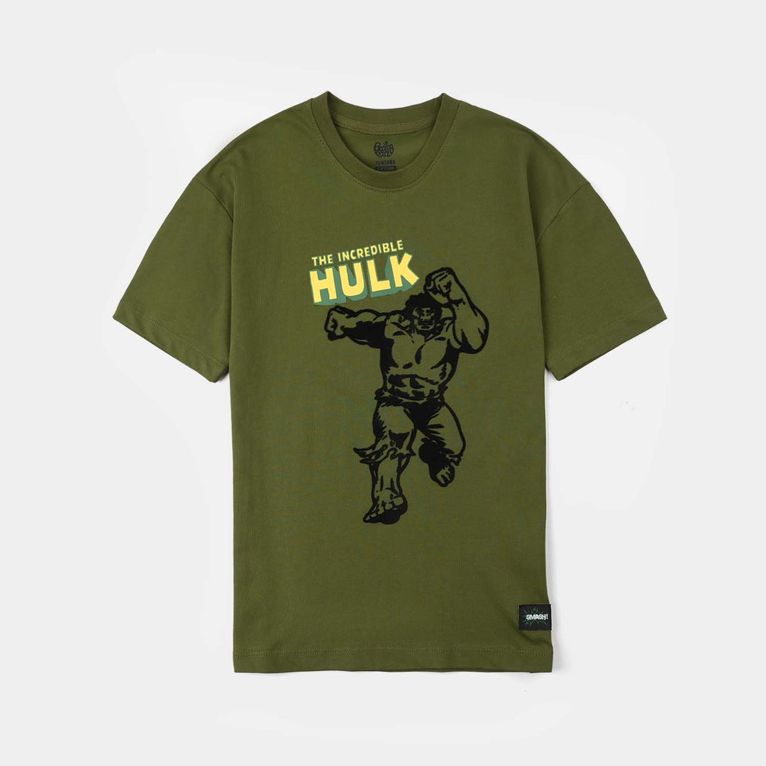 Boys Jersey/Terry T-Shirt (The Incredible) - Olive Green
