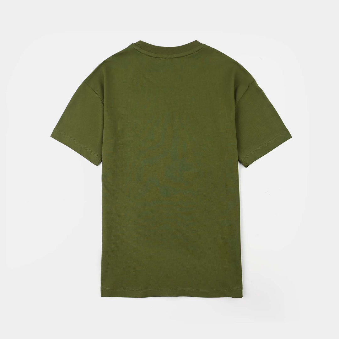 Boys Jersey/Terry T-Shirt (The Incredible) - Olive Green
