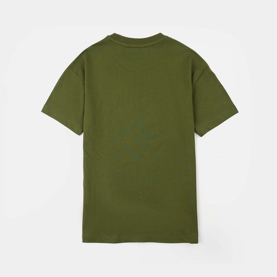 Boys Jersey/Terry T-Shirt (The Incredible) - Olive Green