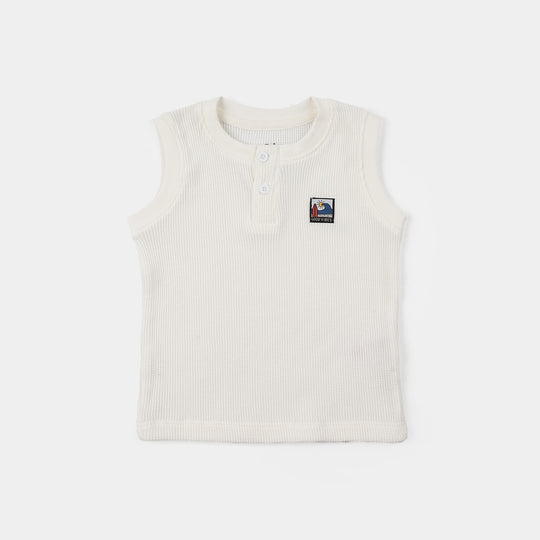 Infant Boys Thermal Sando Good Vibe-Off White
