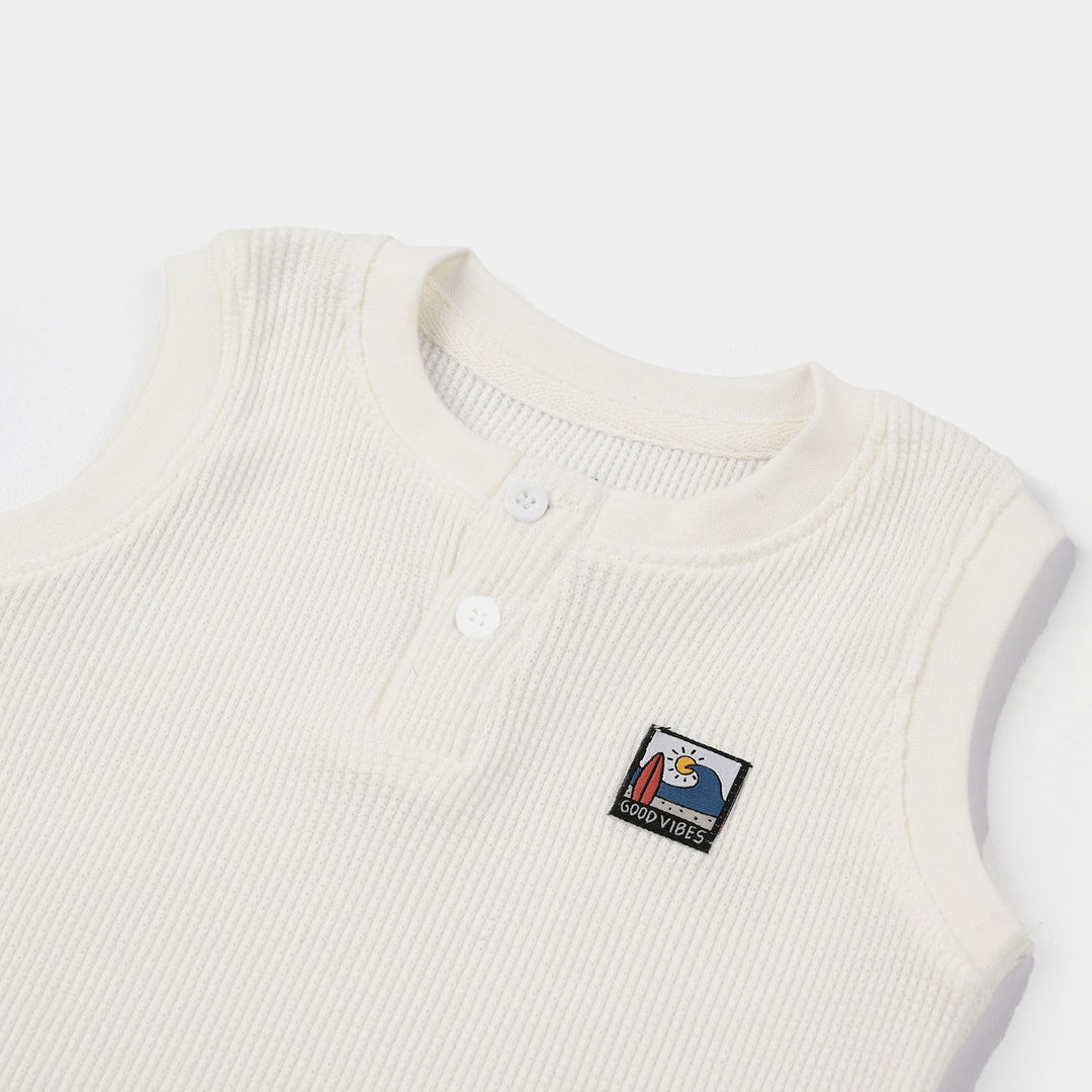 Infant Boys Thermal Sando Good Vibe-Off White
