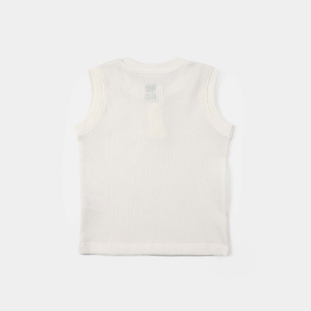 Infant Boys Thermal Sando Good Vibe-Off White