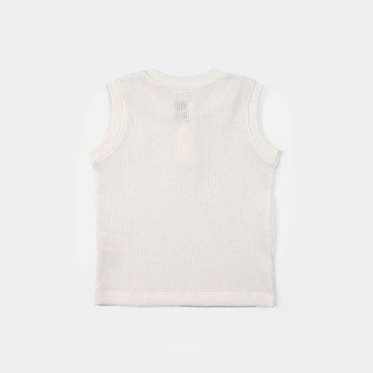 Infant Boys Thermal Sando Good Vibe-Off White