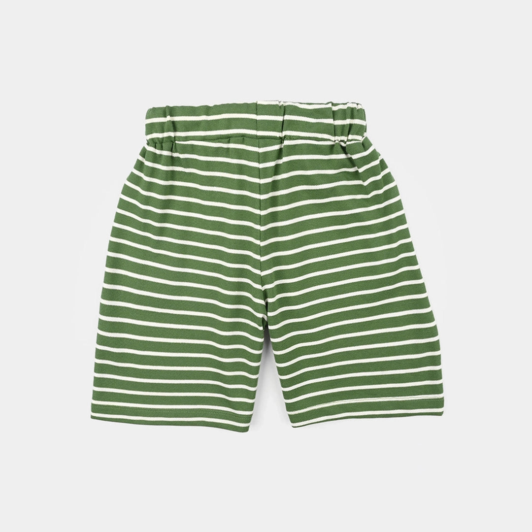 Boys Jumbo Pique Short (Stripes) - Green