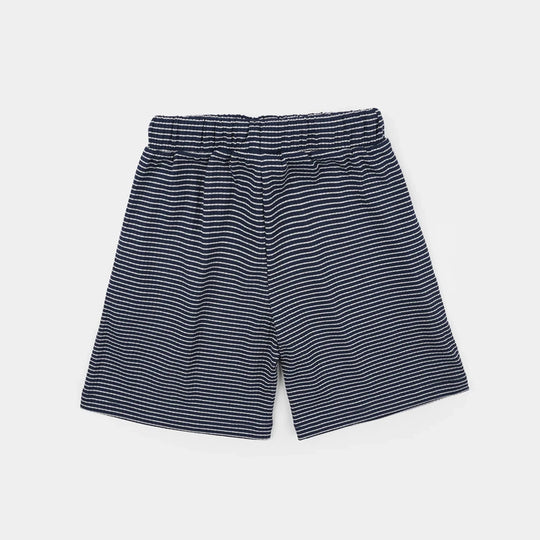 Boys Jacquard Shorts (Wave) - Blue