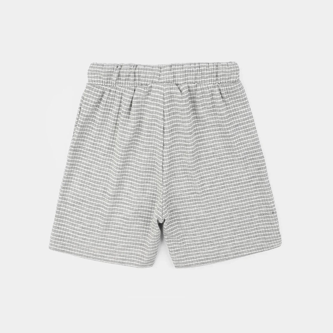 Infant Boys Jacquard Shorts Stripes - Grey/White