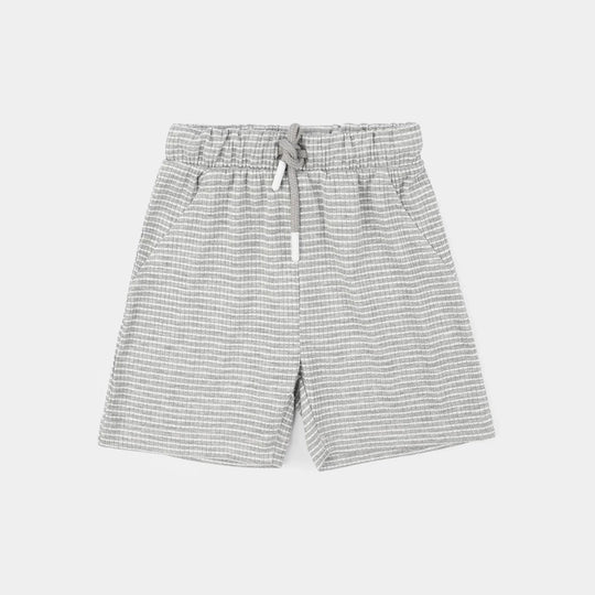 Infant Boys Jacquard Shorts Stripes - Grey/White