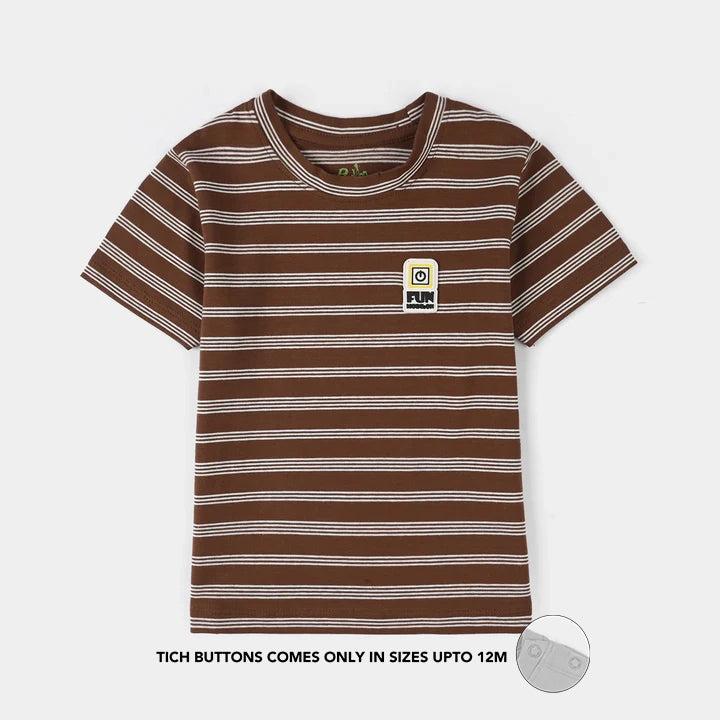 Infant Boys Yarn Dyed Suit Bear - Brown