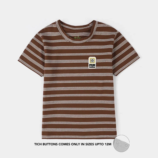 Infant Boys Yarn Dyed Suit Bear - Brown