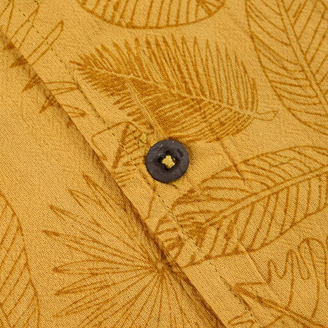 Infant Boys Cotton Woven Suit (Palm Leaves) - Yellow