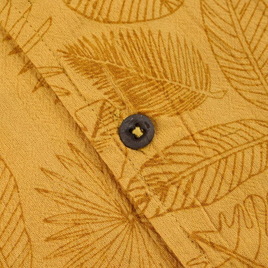 Infant Boys Cotton Woven Suit (Palm Leaves) - Yellow