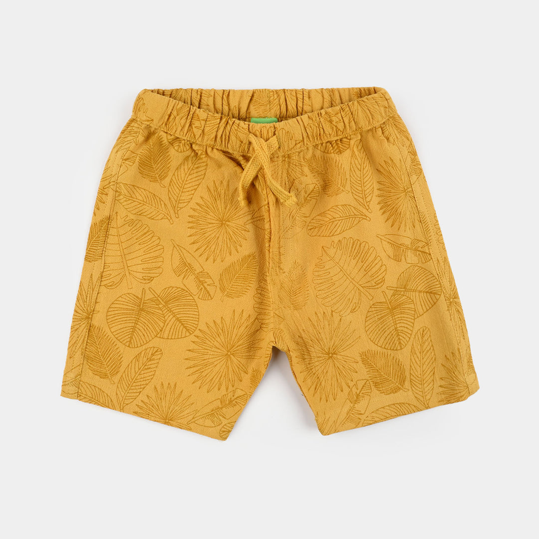 Infant Boys Cotton Woven Suit (Palm Leaves) - Yellow