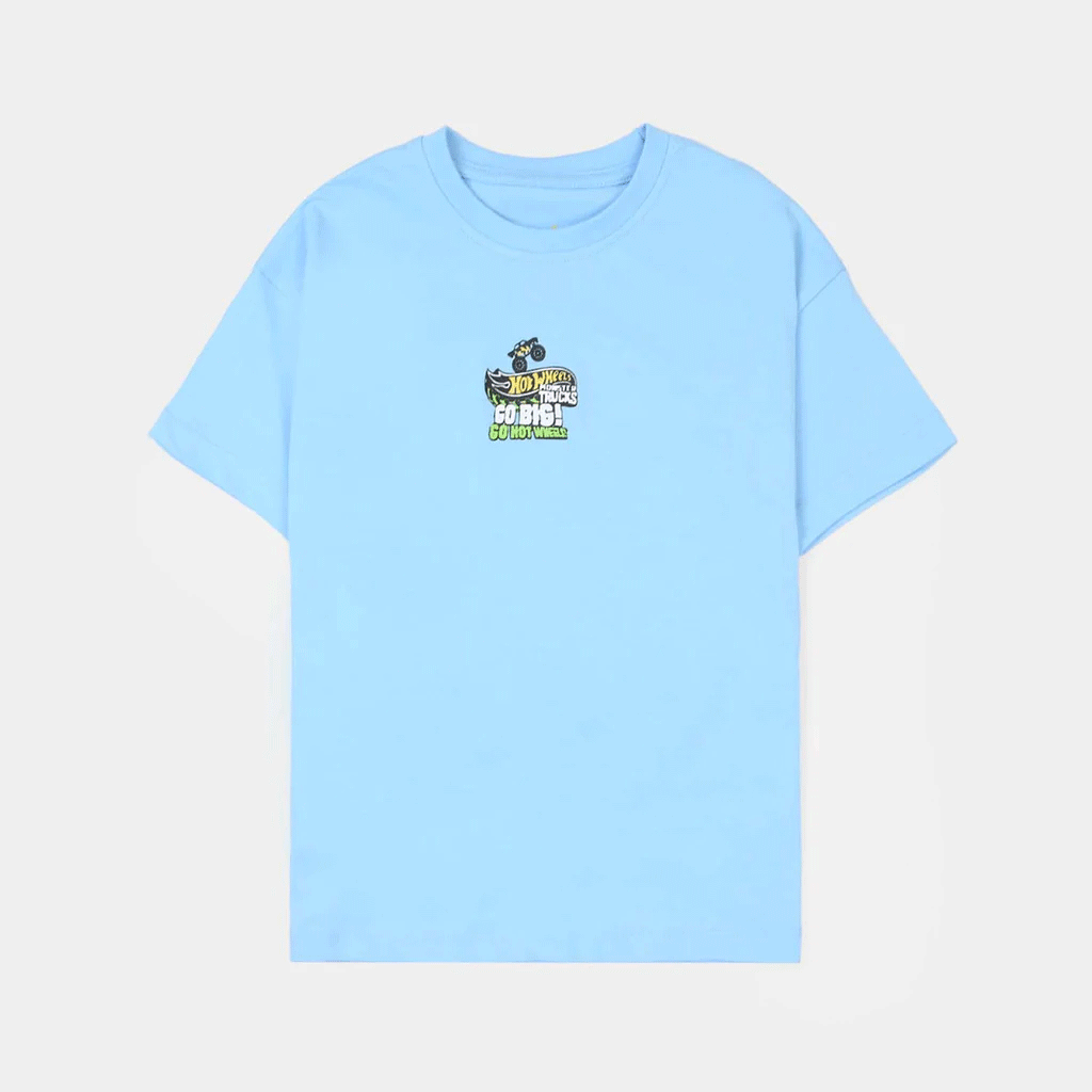 Boys Jersey/Terry T-Shirt (Hot Wheels) - Light Blue
