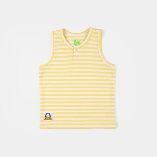 Infant Boys Cotton PK Sando PLAIN 2-Yellow.Stirpes