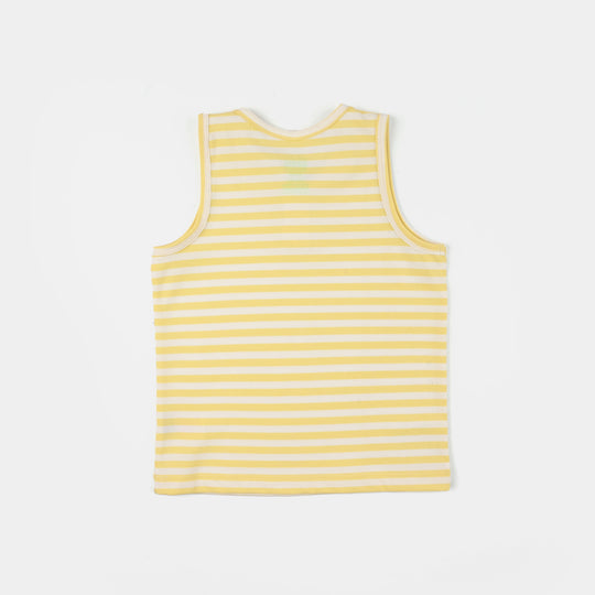 Infant Boys Cotton PK Sando PLAIN 2-Yellow.Stirpes