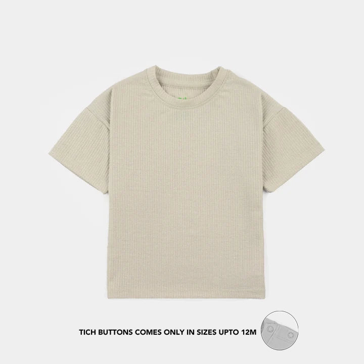 Infant Girls 2x1 Rib T-Shirt (Green Lurex) - Green