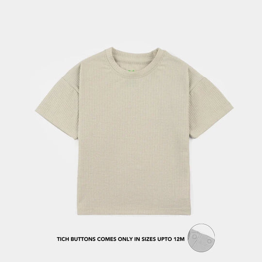 Infant Girls 2x1 Rib T-Shirt (Green Lurex) - Green