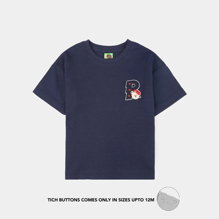 Infant Boys Cotton Interlock Knitted Suit - Navy