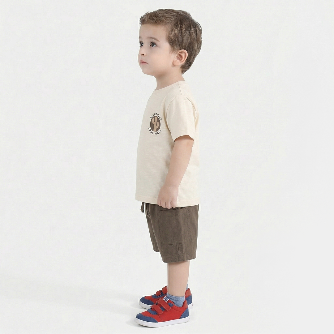 Infant Boys Cotton Interlock Knitted Suit (High Tides) - Brown/Beige