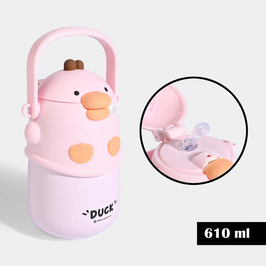 DUCK CHARACTER WATER BOTTLE/BEAKER | SH2892 PINK