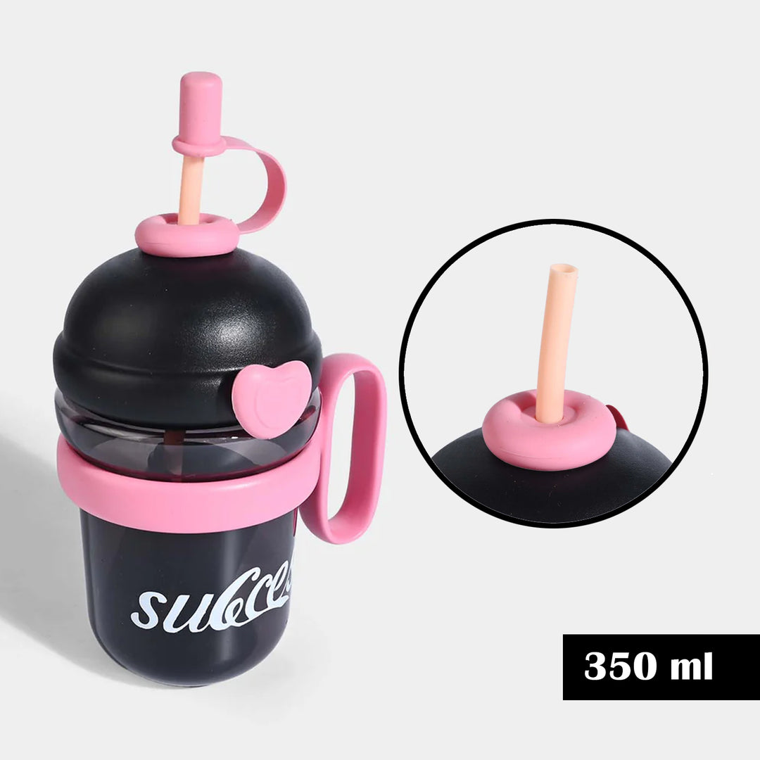HEART-ACCENT WATER BOTTLE/BEAKER | SH2894 BLACK