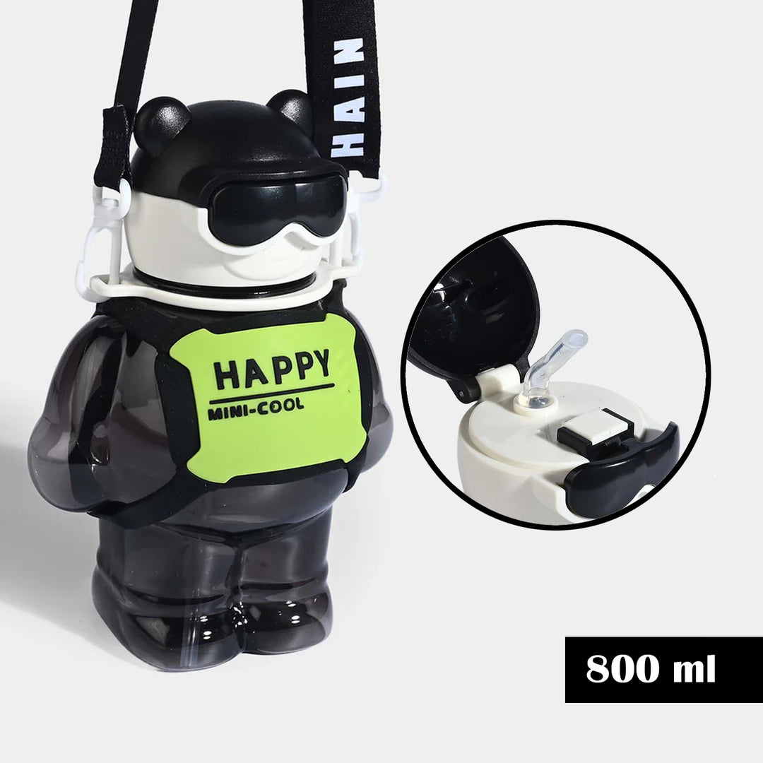 CUTE BEAR THEMED WATER BOTTLE/BEAKER | SH2896 BLACK