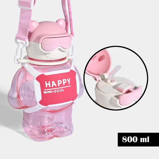 CUTE BEAR THEMED WATER BOTTLE/BEAKER | SH2896 PINK