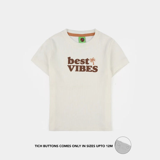 Infant Boys Poly Viscose Suit (Best Vibes) - White/Brown