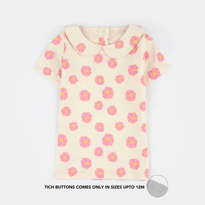 Infant Girls Cotton Interlock Knitted Suit (Blossom) - Multi