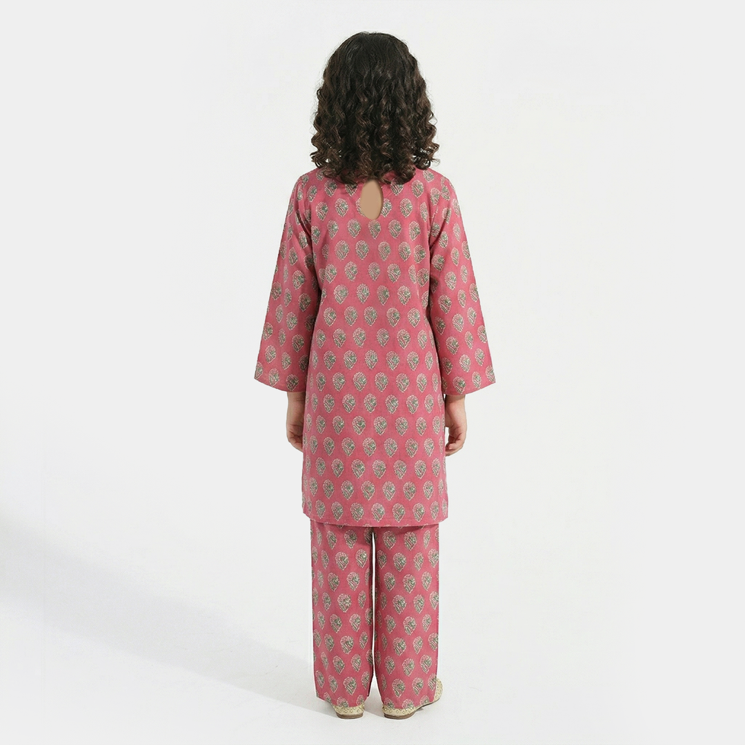 Teens Girls Jacquard Printed 2Pcs Desi Plum-Purple