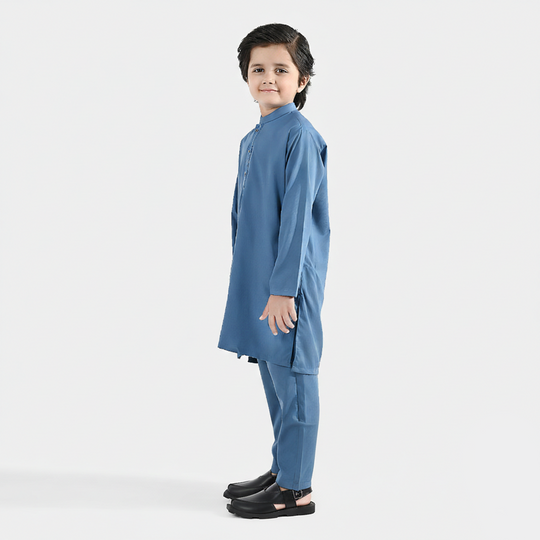 Boys Poly Viscos Kurta Pajama (Dobby) - Grey