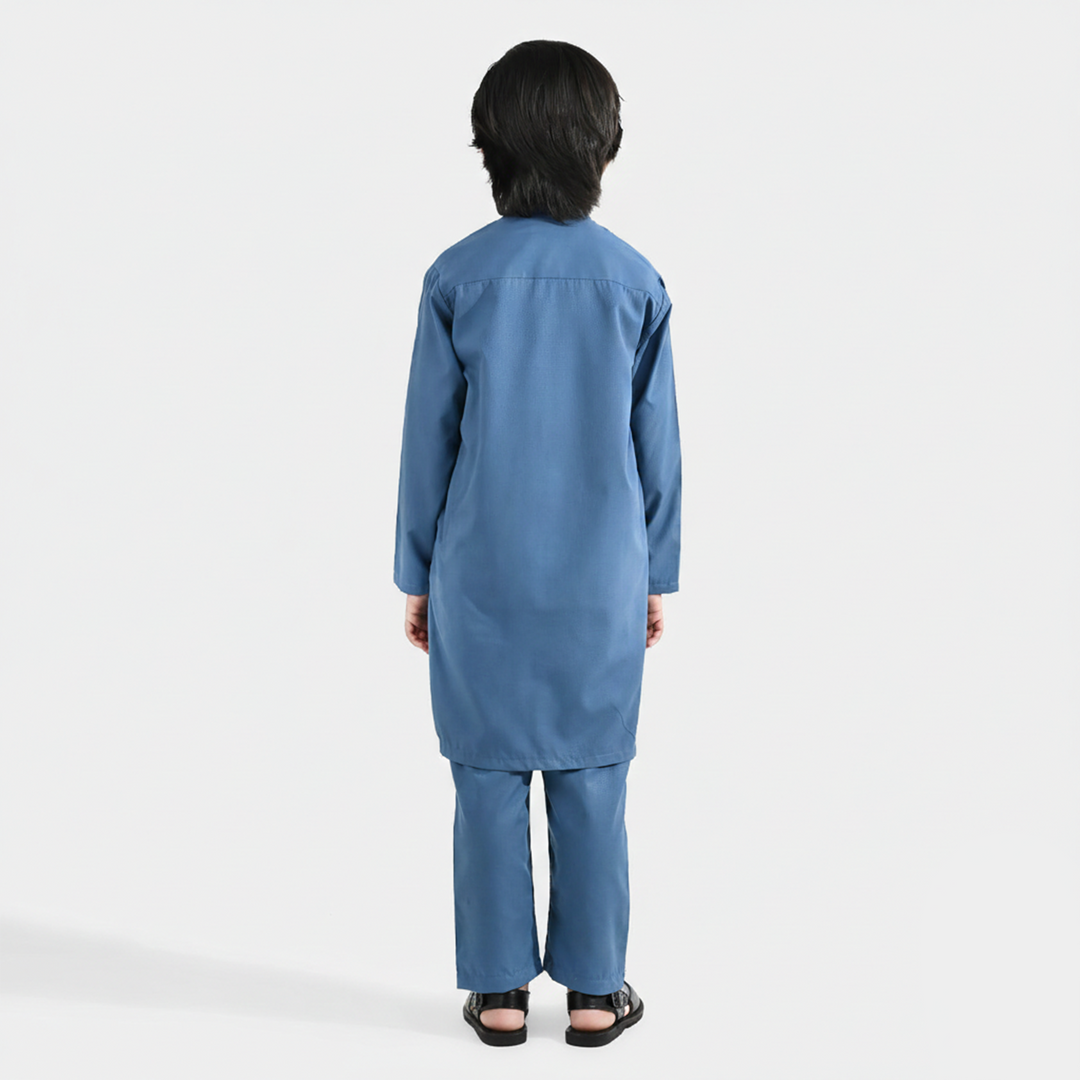 Boys Poly Viscos Kurta Pajama (Dobby) - Grey