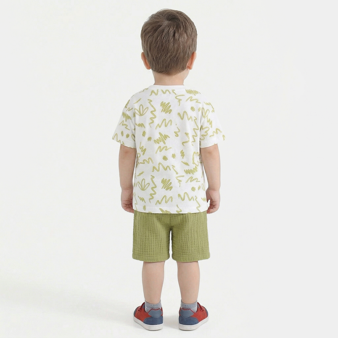 Infant Boys Knitted Suit (Splish Splash) - White/Green