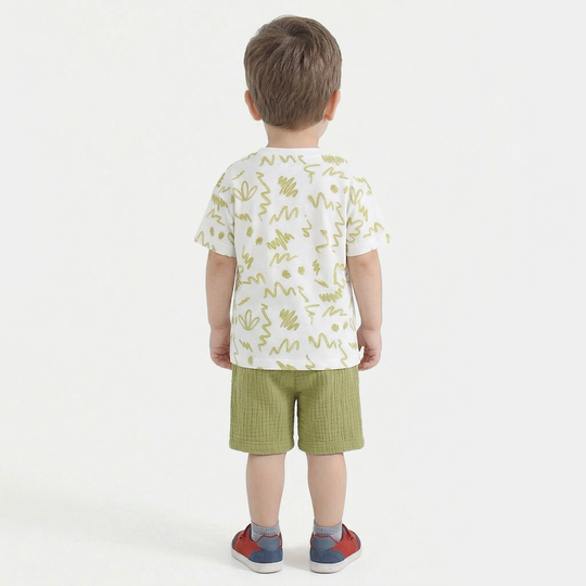 Infant Boys Knitted Suit (Splish Splash) - White/Green