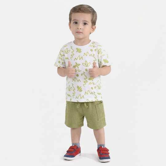 Infant Boys Knitted Suit (Splish Splash) - White/Green