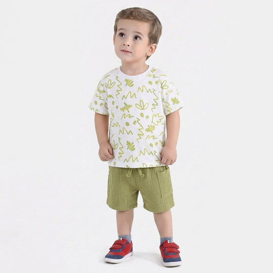 Infant Boys Knitted Suit (Splish Splash) - White/Green