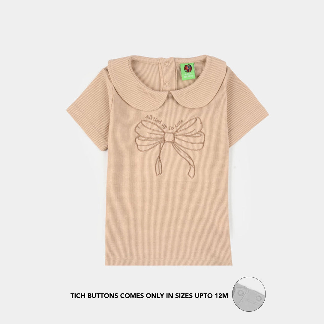 Infant Girls Thermal Knitted Suit (Tres Chic) - Brown