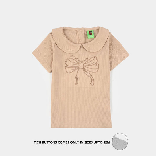 Infant Girls Thermal Knitted Suit (Tres Chic) - Brown