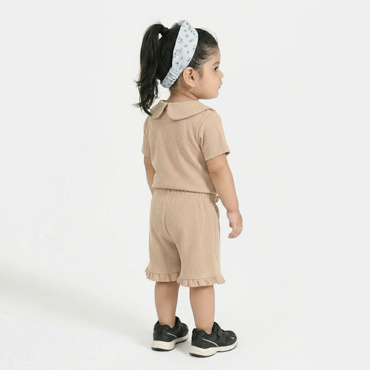 Infant Girls Thermal Knitted Suit (Tres Chic) - Brown