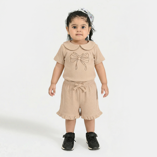 Infant Girls Thermal Knitted Suit (Tres Chic) - Brown