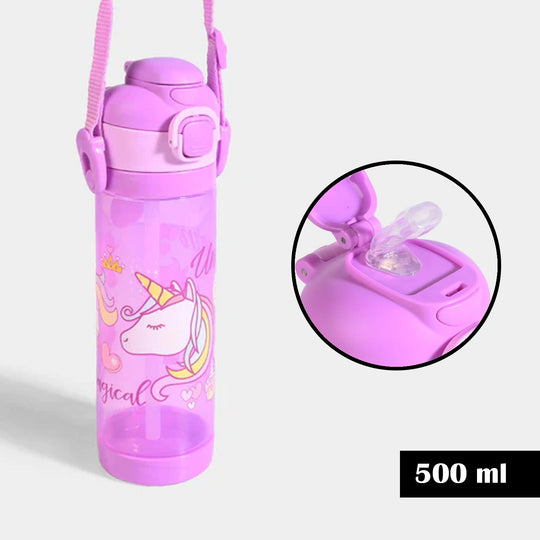 Kids Straw Water Bottle with Strap