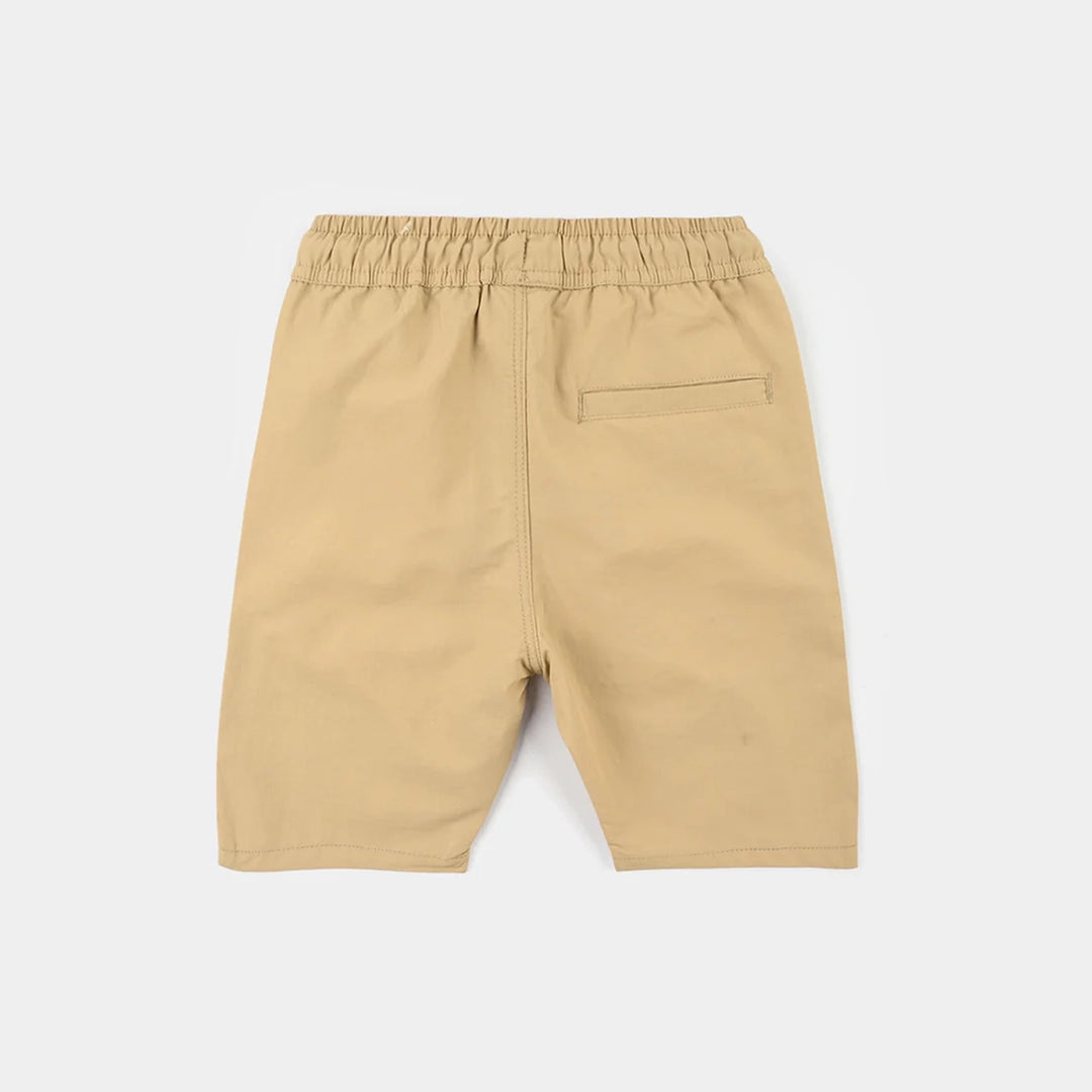 Boys Poly Twill Poly Shorts – Beige