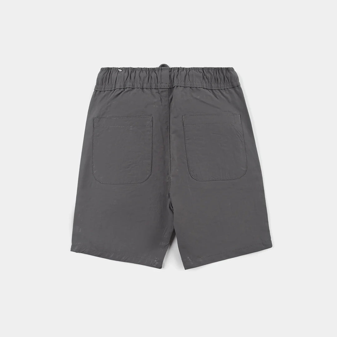Boys Poly Twill Poly Shorts Skater Crew – Grey