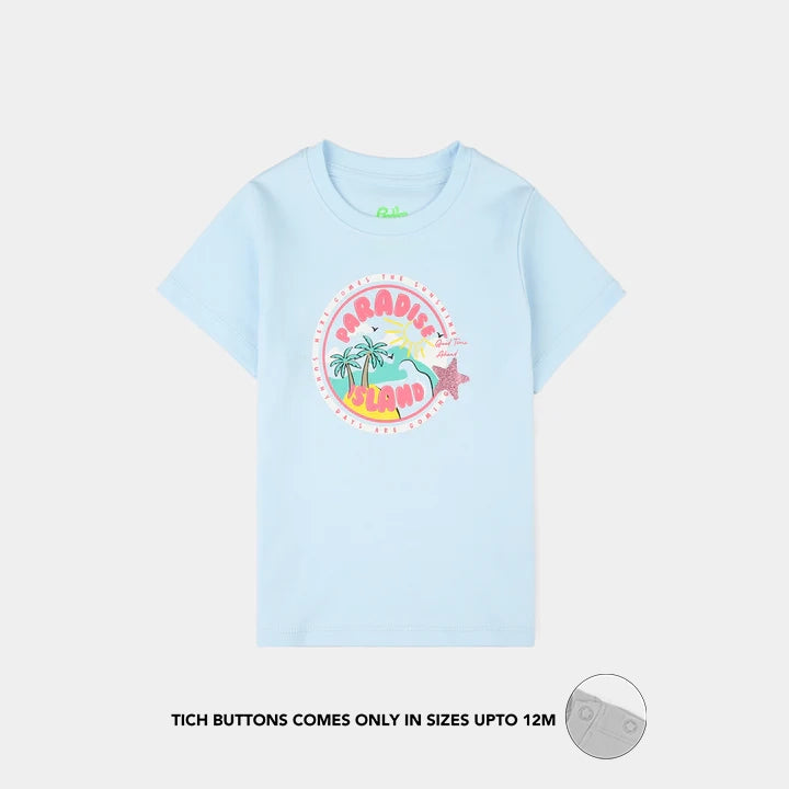 Infant Girls Cotton Interlock Suit (Paradise) - Blue/Pink