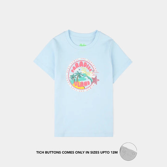 Infant Girls Cotton Interlock Suit (Paradise) - Blue/Pink
