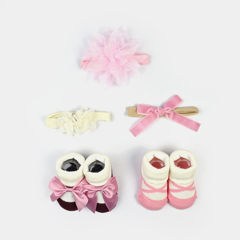 Baby Girl Socks & Headband Set