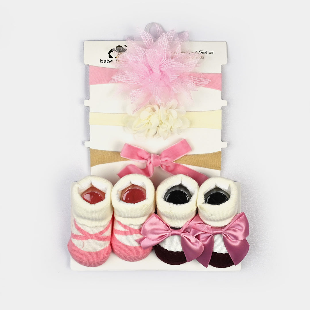 Baby Girl Socks & Headband Set